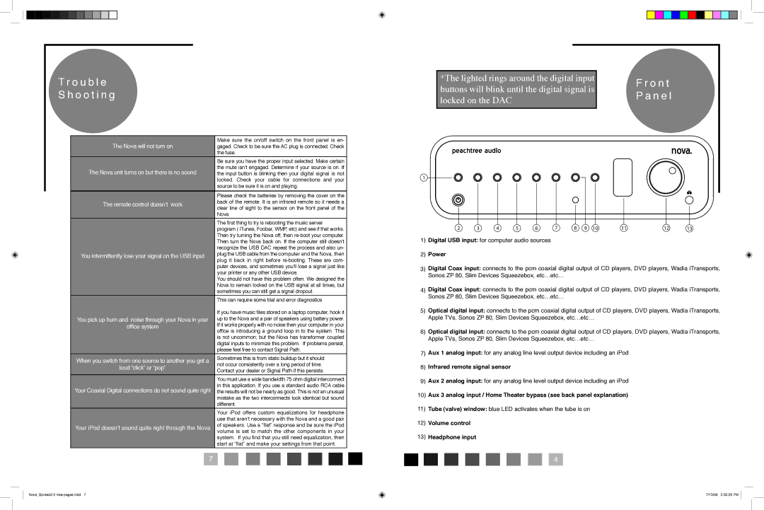 Peachtree Audio Nova manual O u b l e O o t i n g, O n t, N e l 