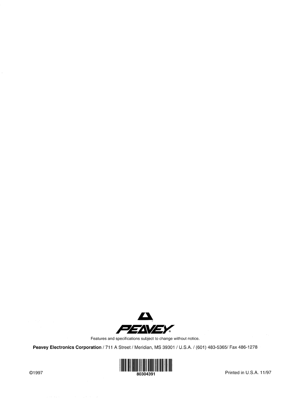 Peavey 1002-8 RQ manual 