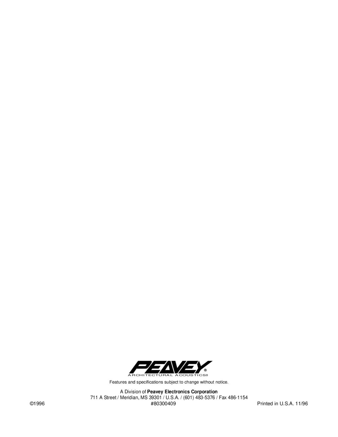 Peavey 108TM specifications #80300409 