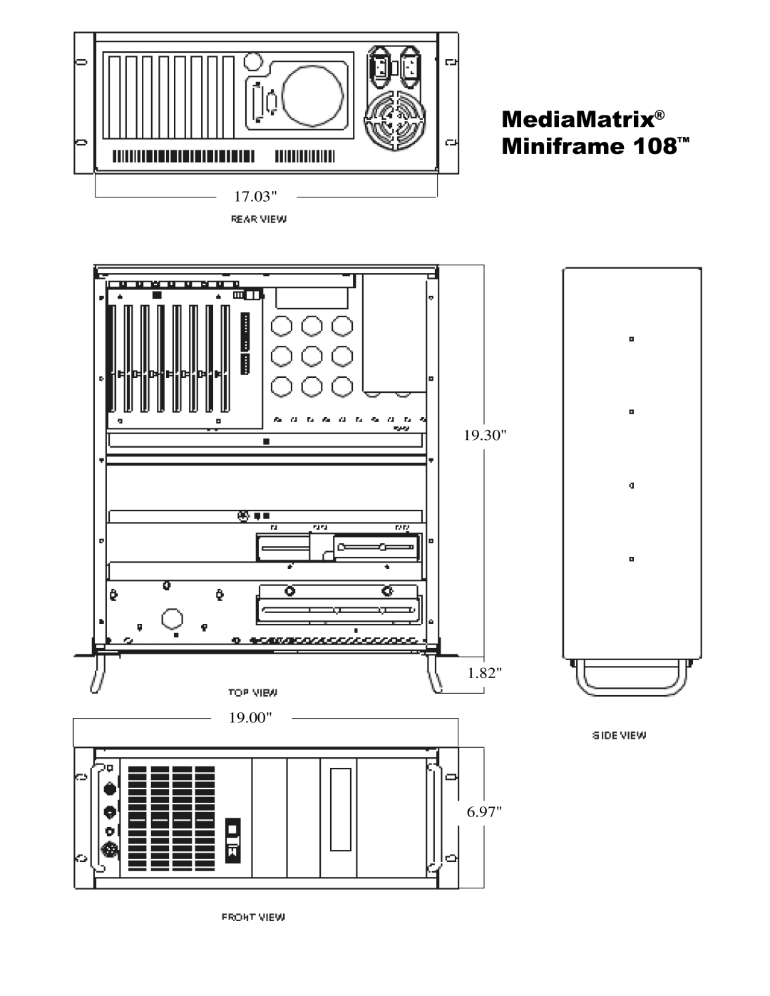 Peavey 108TM specifications MediaMatrix Miniframe, 17.03, 6.97 