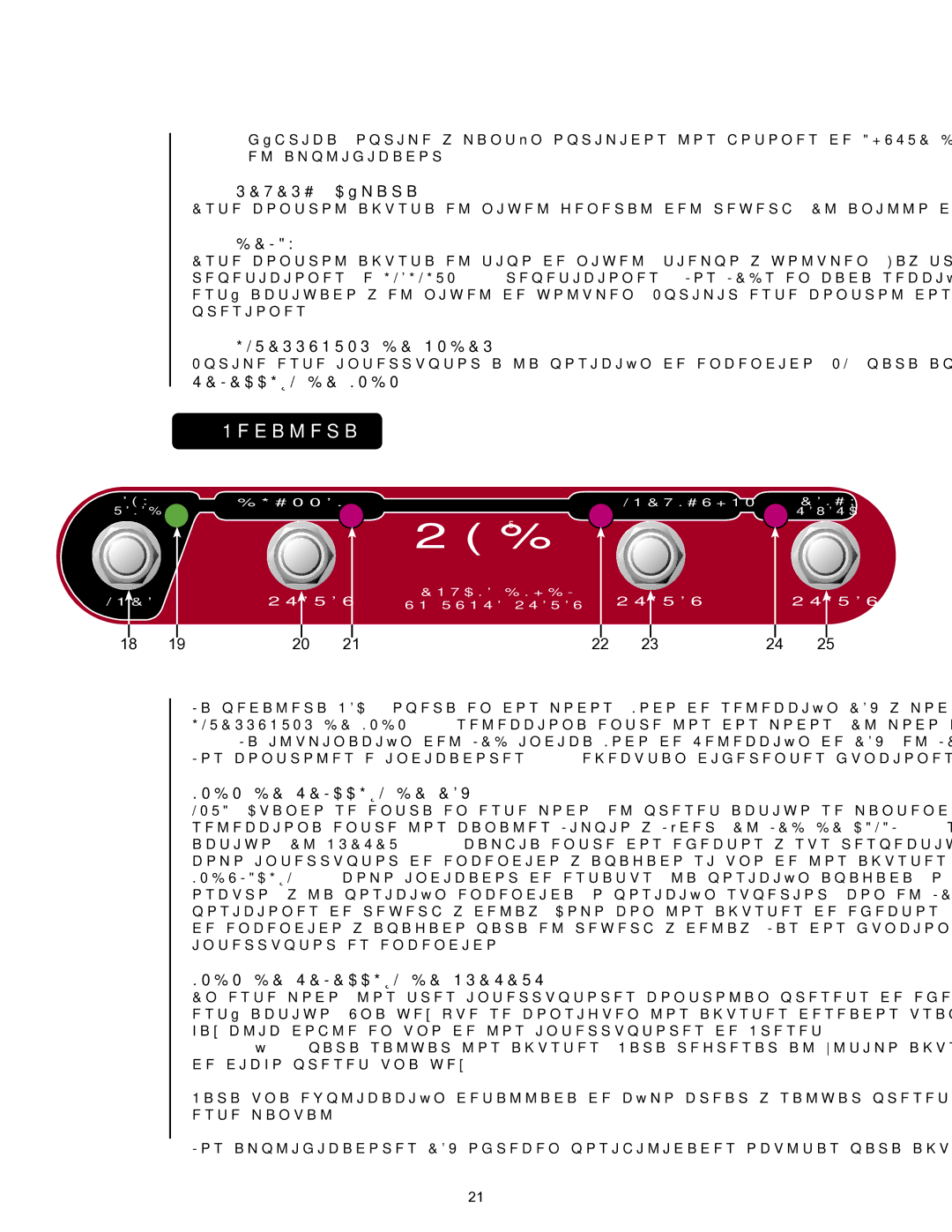 Peavey 110 EFX Pedalera no, Interruptor DE Poder, Selección DE Modo, Modo DE Selcción DE EFX, Modo DE Selección DE Presets 