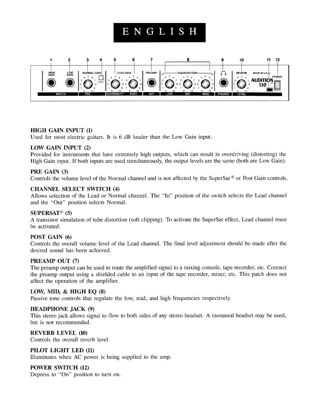 Peavey 110 manual 