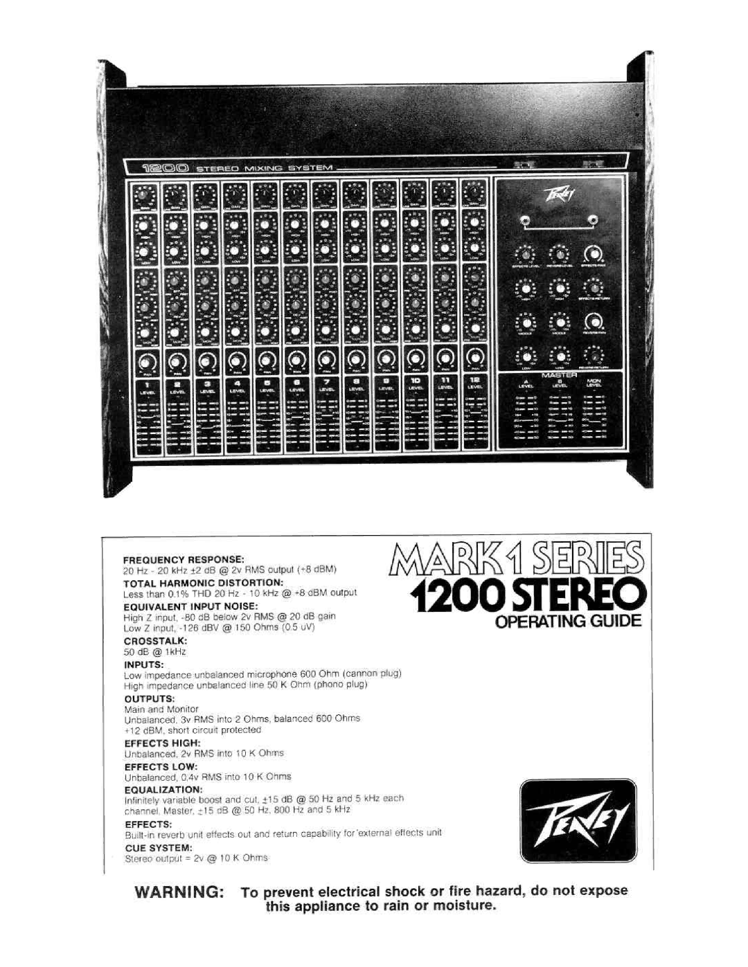 Peavey 1200 Stereo manual 