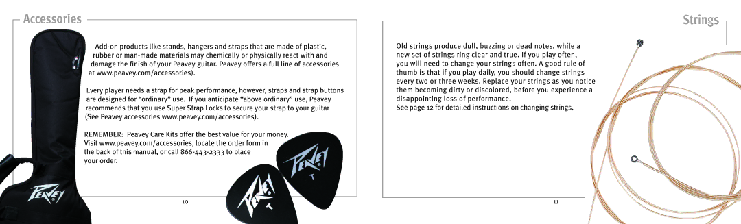 Peavey 141211105 owner manual Accessories, Strings 