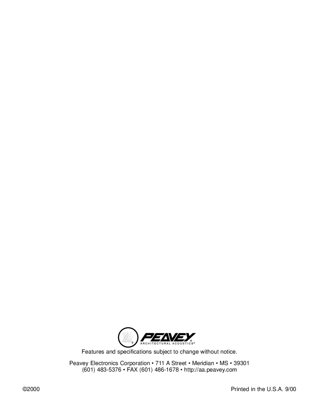 Peavey 1564 specifications 80304692 