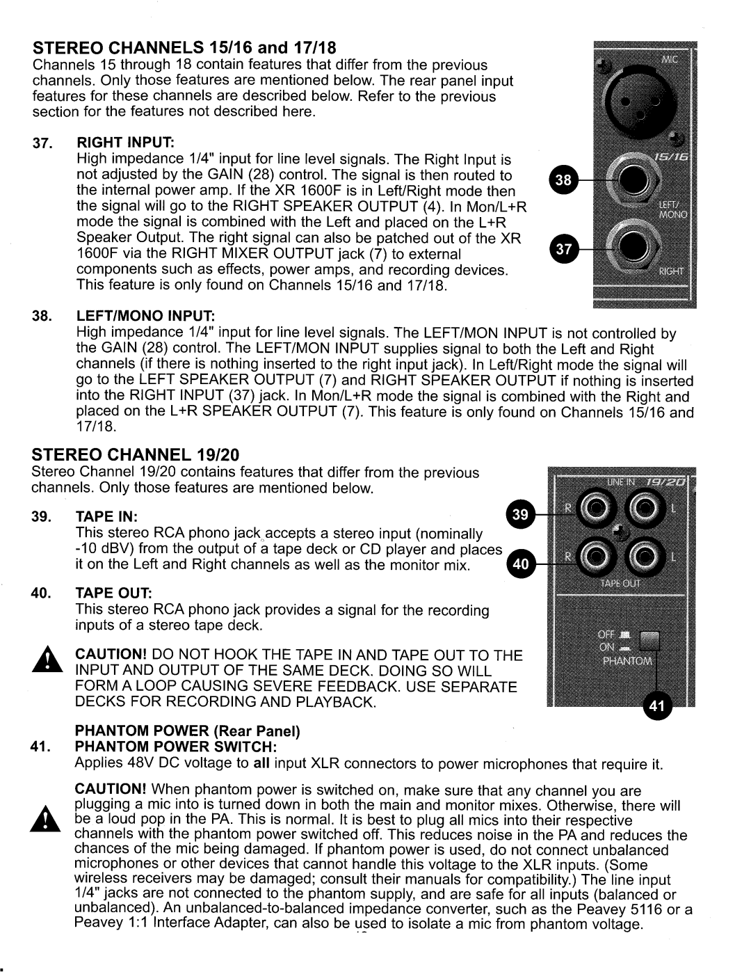 Peavey 1600F manual 