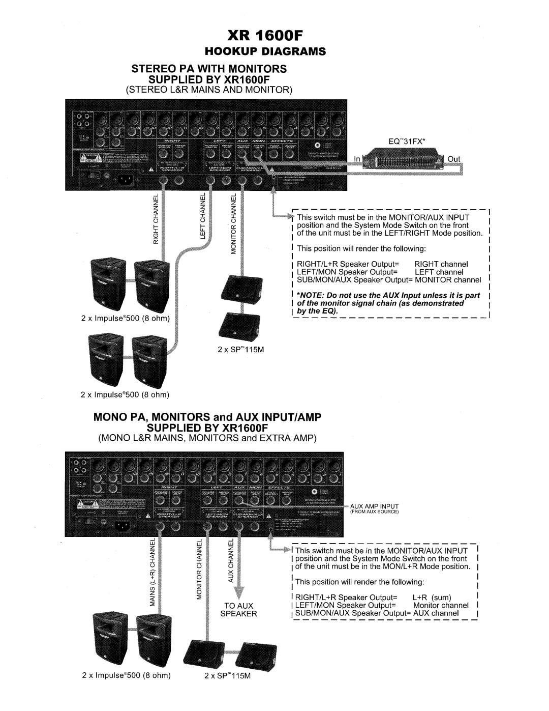 Peavey 1600F manual 