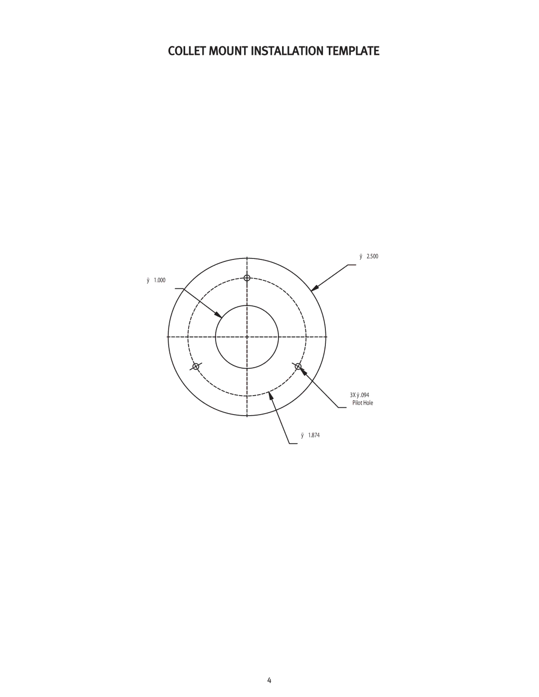 Peavey 18S specifications Collet Mount Installation Template 