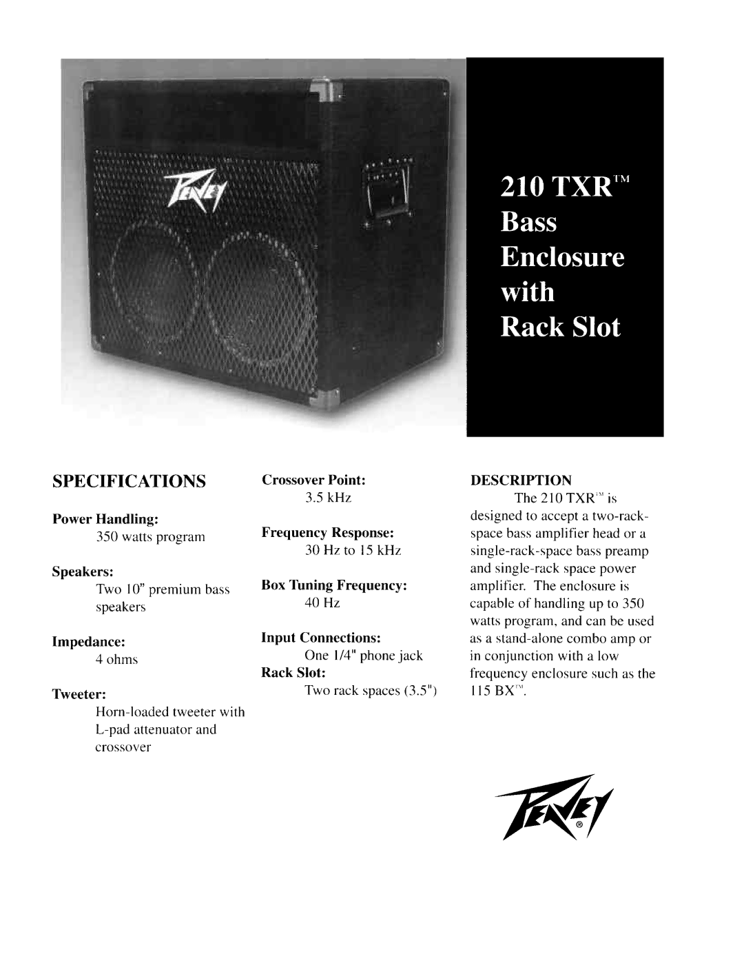 Peavey 210 TXR manual 