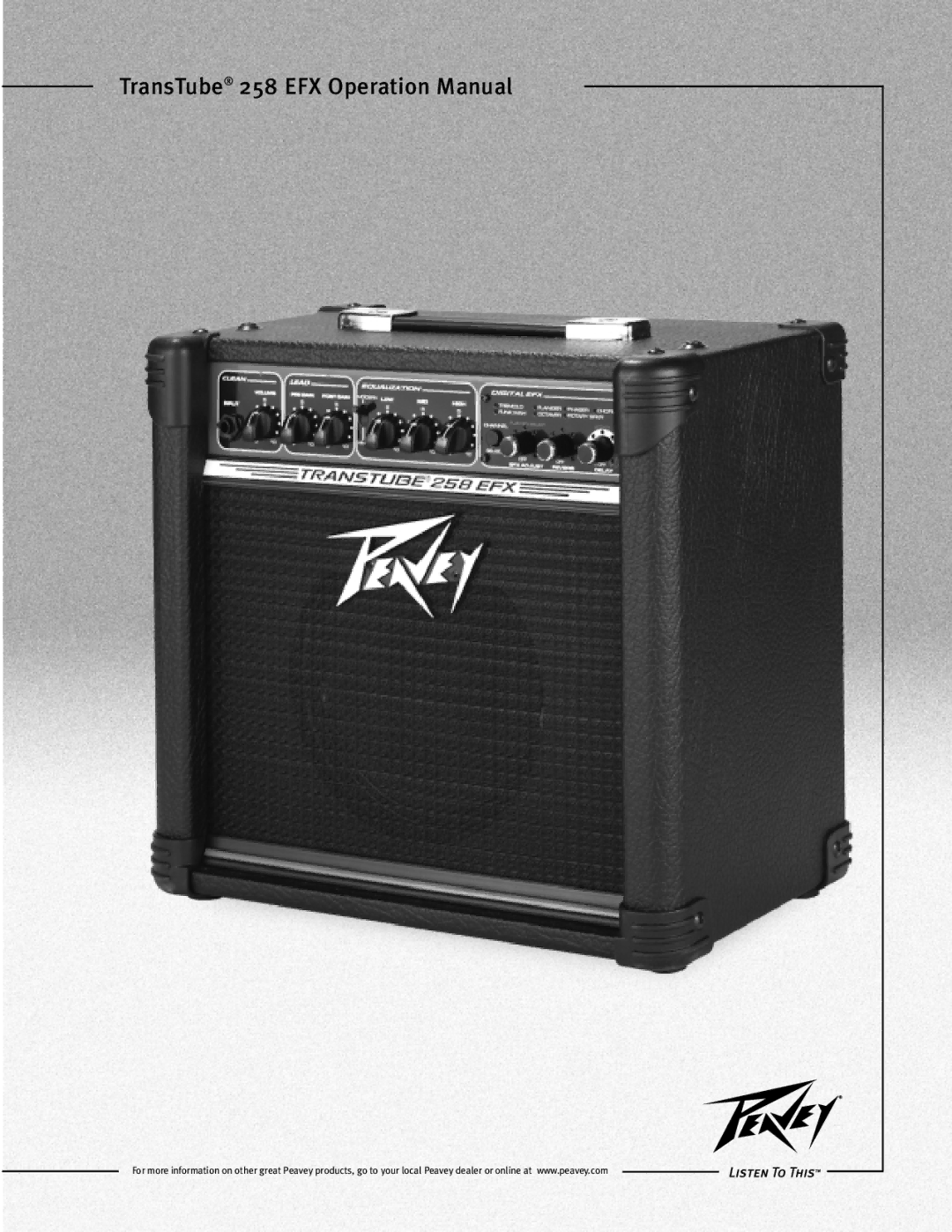 Peavey 258 EFX operation manual 