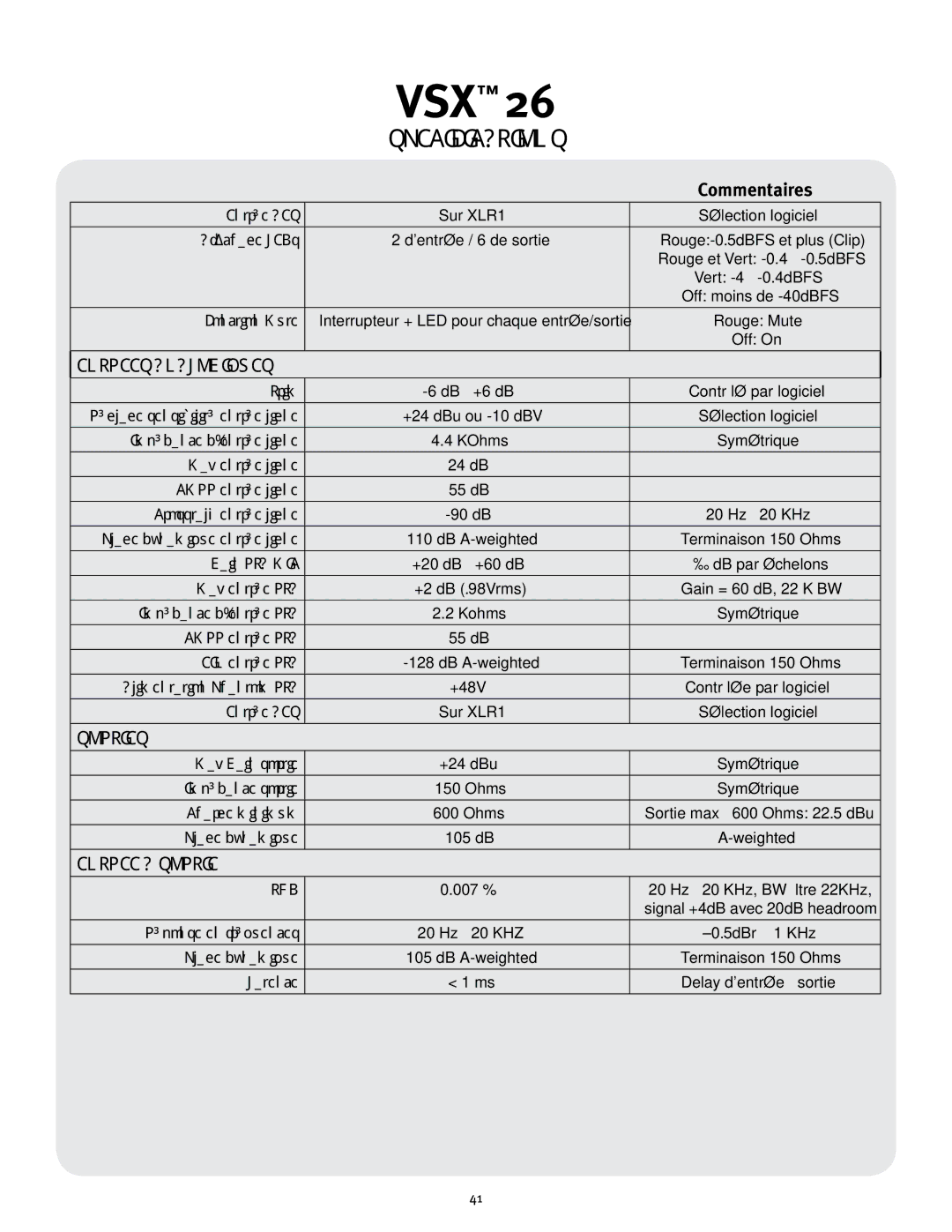 Peavey 26 manual Entrees Analogiques, Sorties, Entree a Sortie 