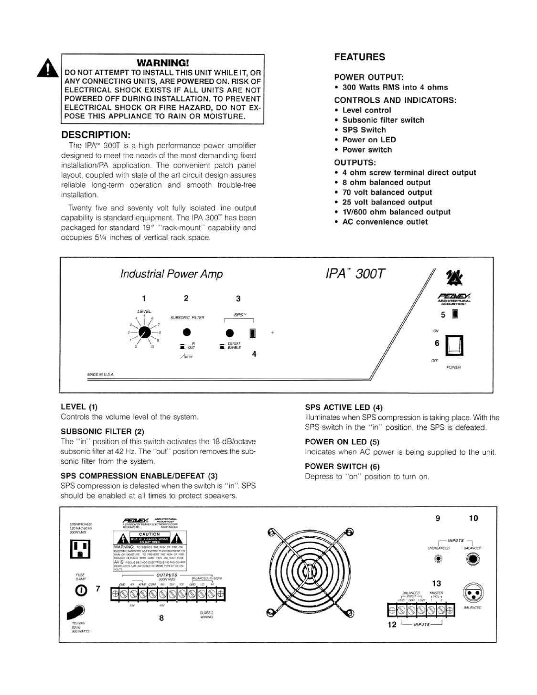 Peavey 300T manual 