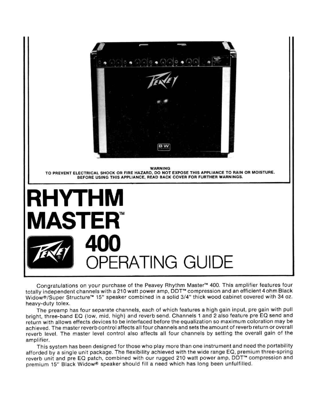 Peavey 400 manual 