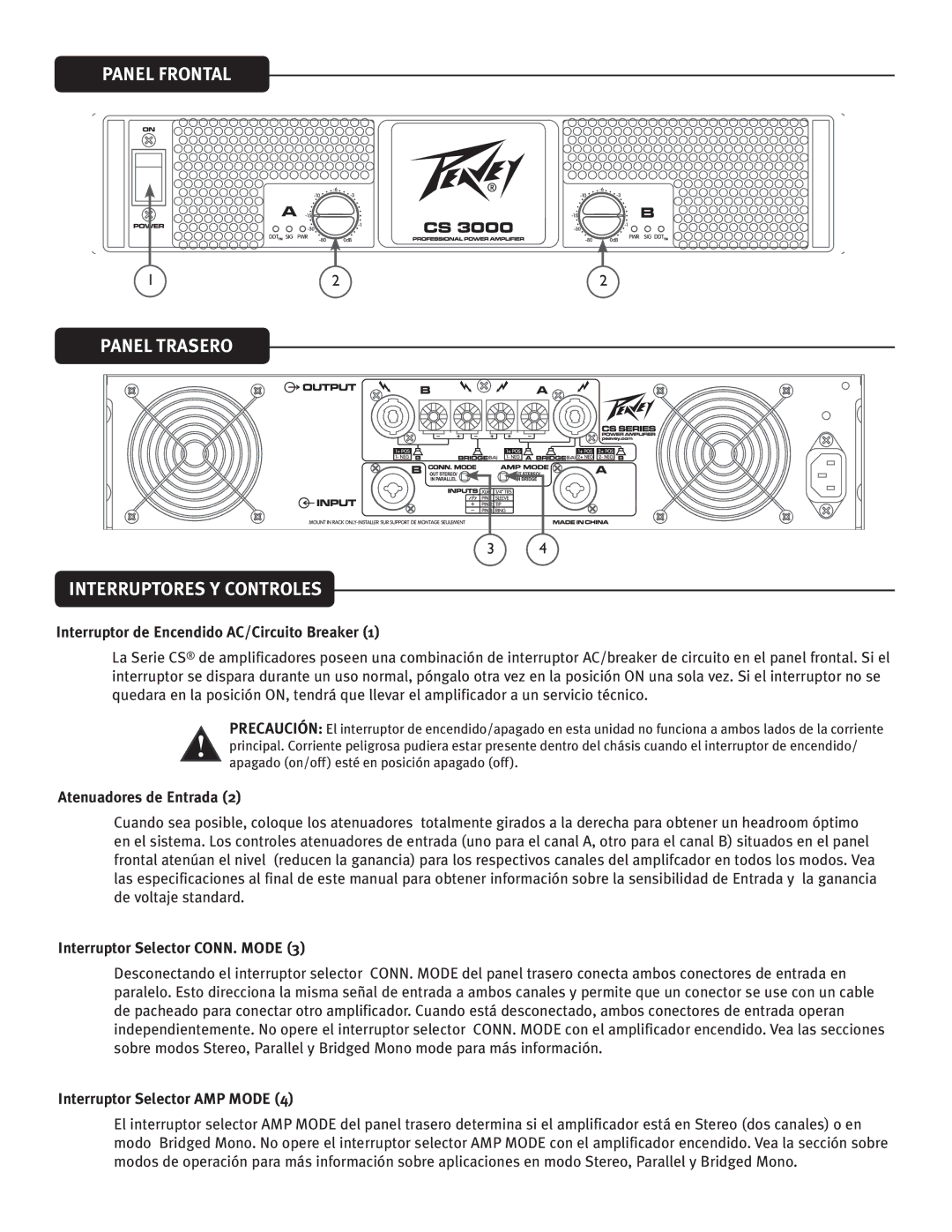 Peavey 4000, 3000, 4080 owner manual 30/5 534&30, 3361503&4$0/530-&4, OufssvqupsEf&Odfoejep$$Jsdvjup#Sfblfs  