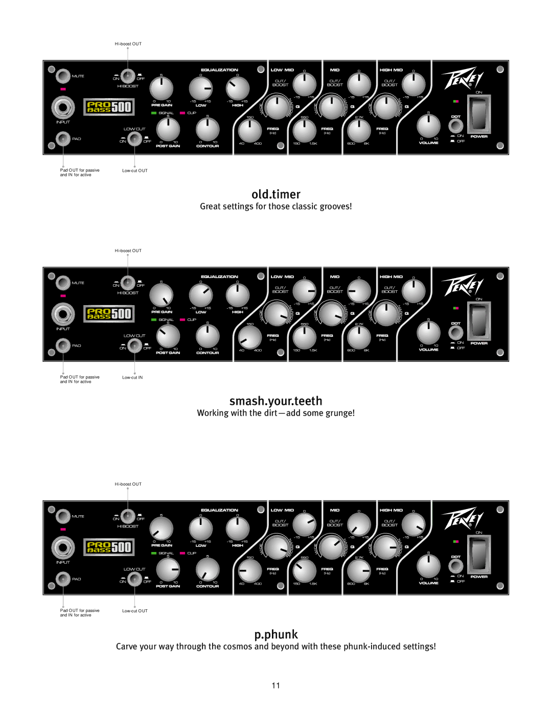 Peavey 500 operation manual Old.timer 