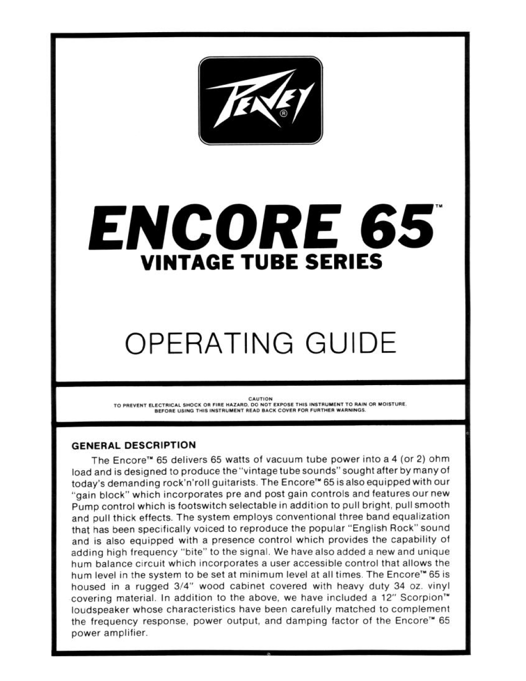Peavey 65 manual 
