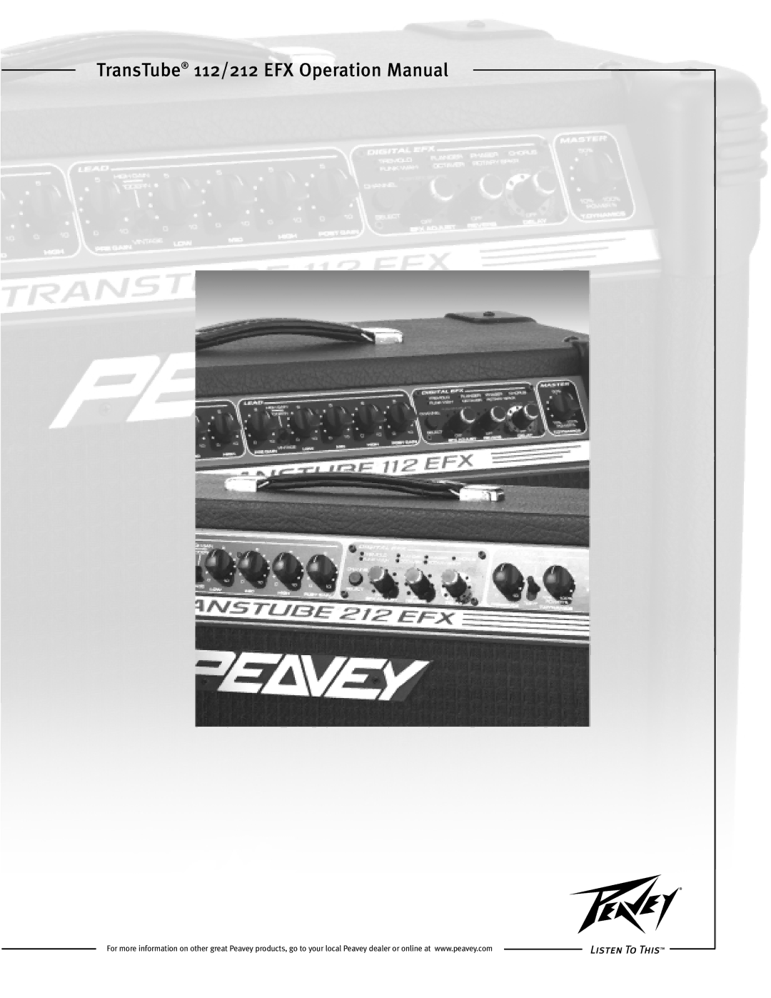 Peavey 112/212 EFX, 9/0180305014 operation manual 