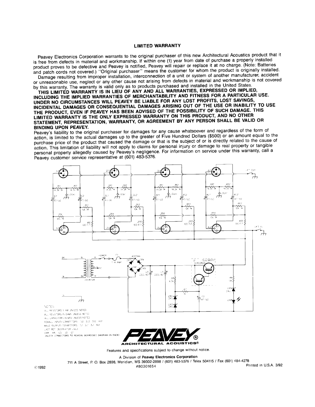 Peavey A/A 4-AC manual 