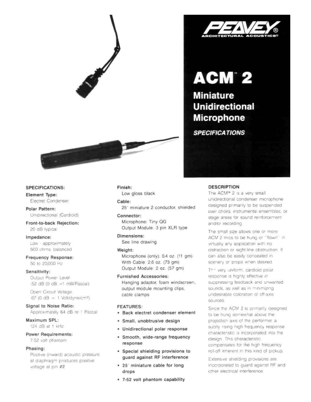 Peavey ACM-2 manual 