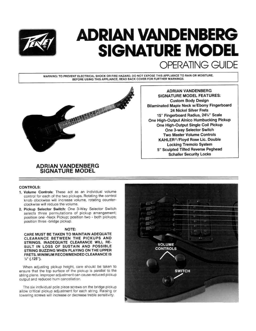 Peavey Adrain Vandenburg manual 