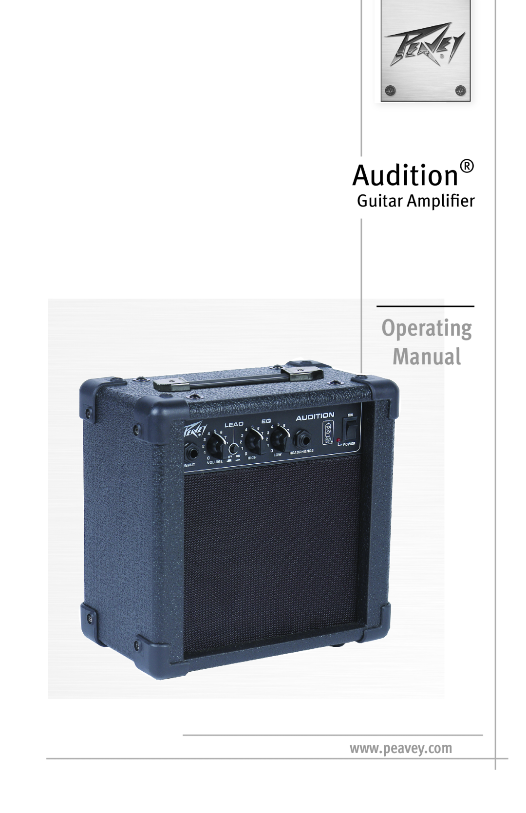 Peavey Audition manual Operating Manual, Guitar Amplifier 