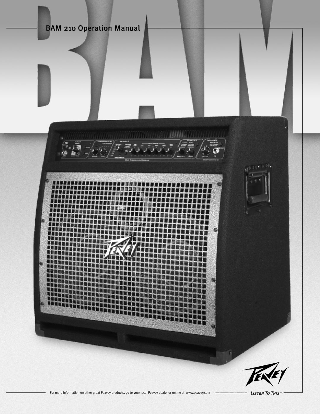 Peavey BAM 210 operation manual 