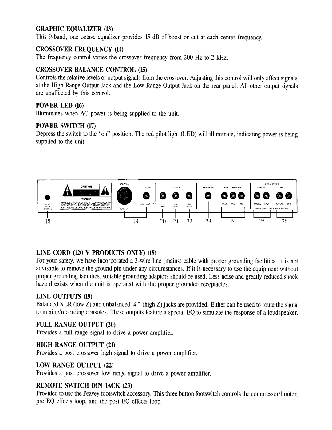 Peavey Bass Preamplifier manual 