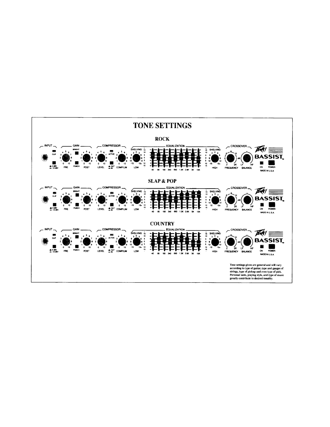 Peavey Bass Preamplifier manual 