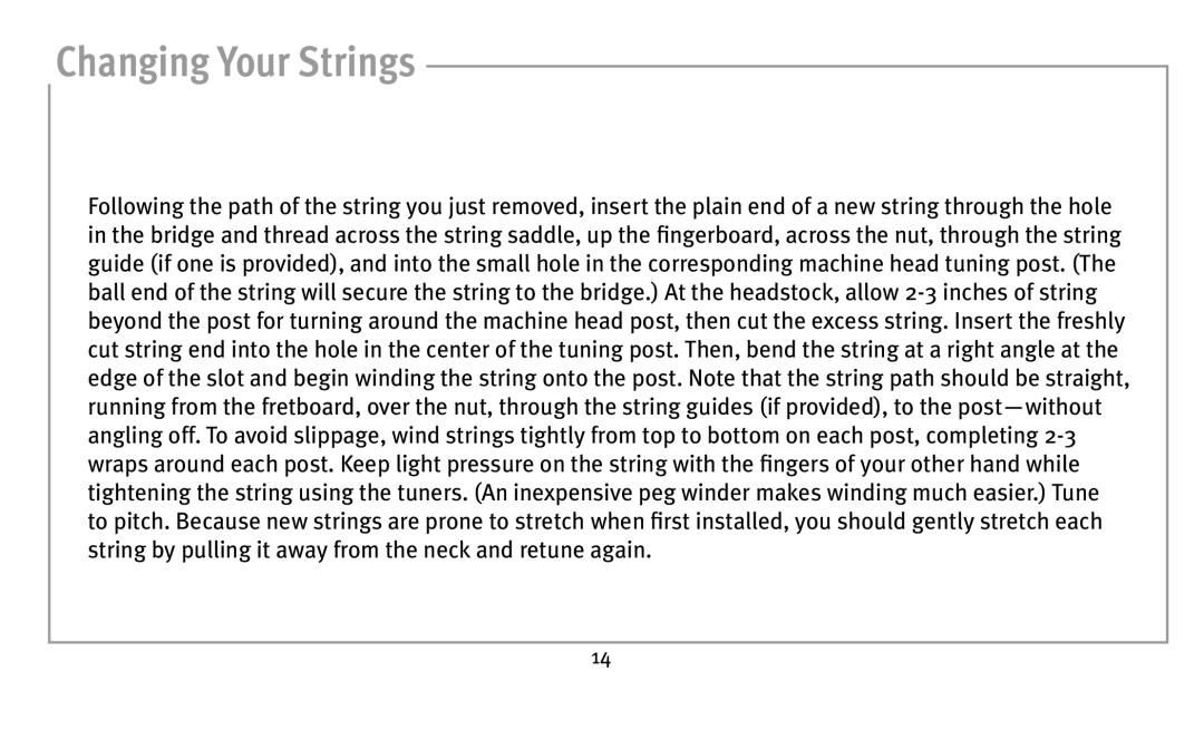 Peavey Bass owner manual Changing Your Strings 