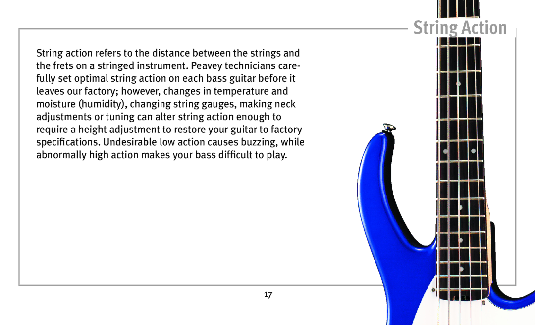 Peavey Bass owner manual String Action 