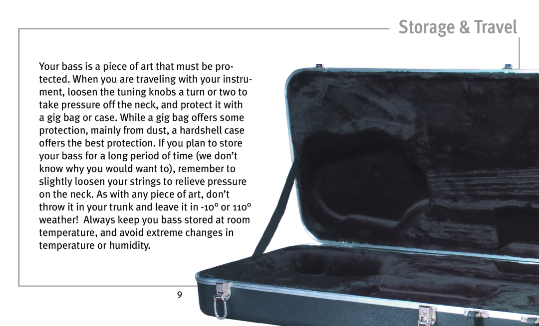 Peavey Bass owner manual Storage & Travel 