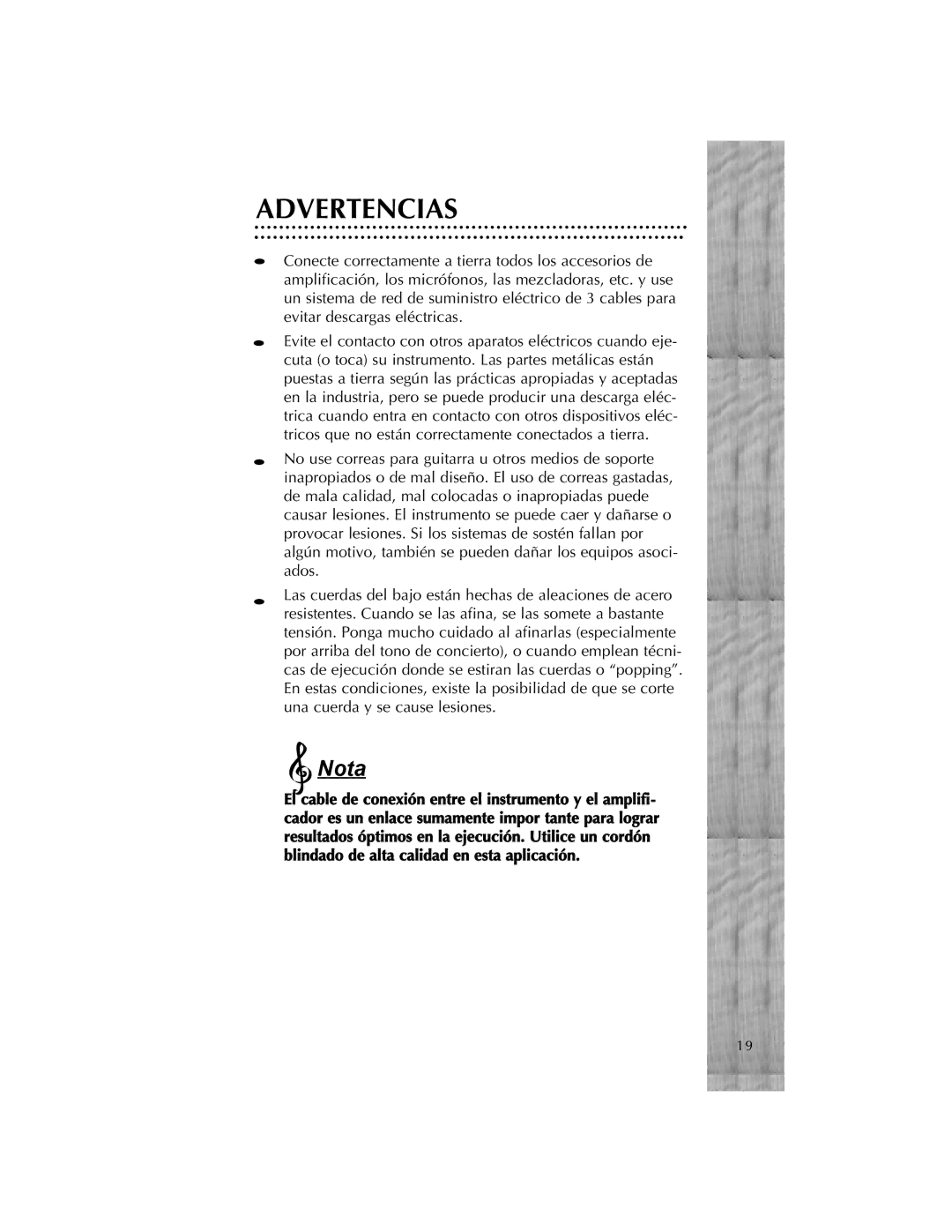 Peavey Cirrus manual Advertencias 