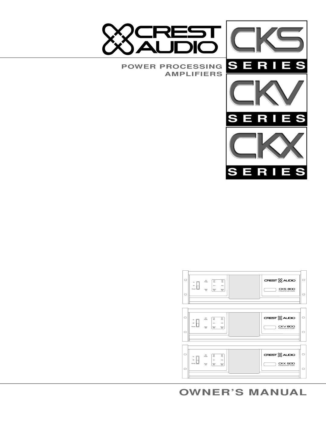 Peavey CKS Series, CKV Series, CKX Series owner manual Power Processing Amplifiers 