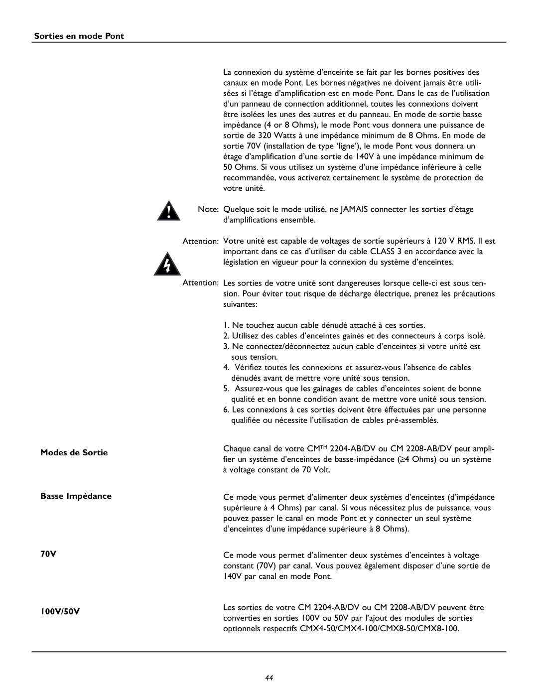 Peavey CM2204, CM2208 owner manual 