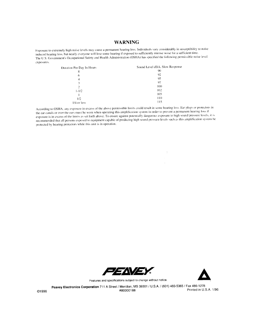 Peavey Concert Sub II manual 