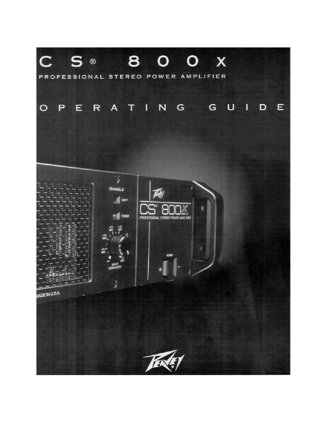 Peavey CS 800X manual 