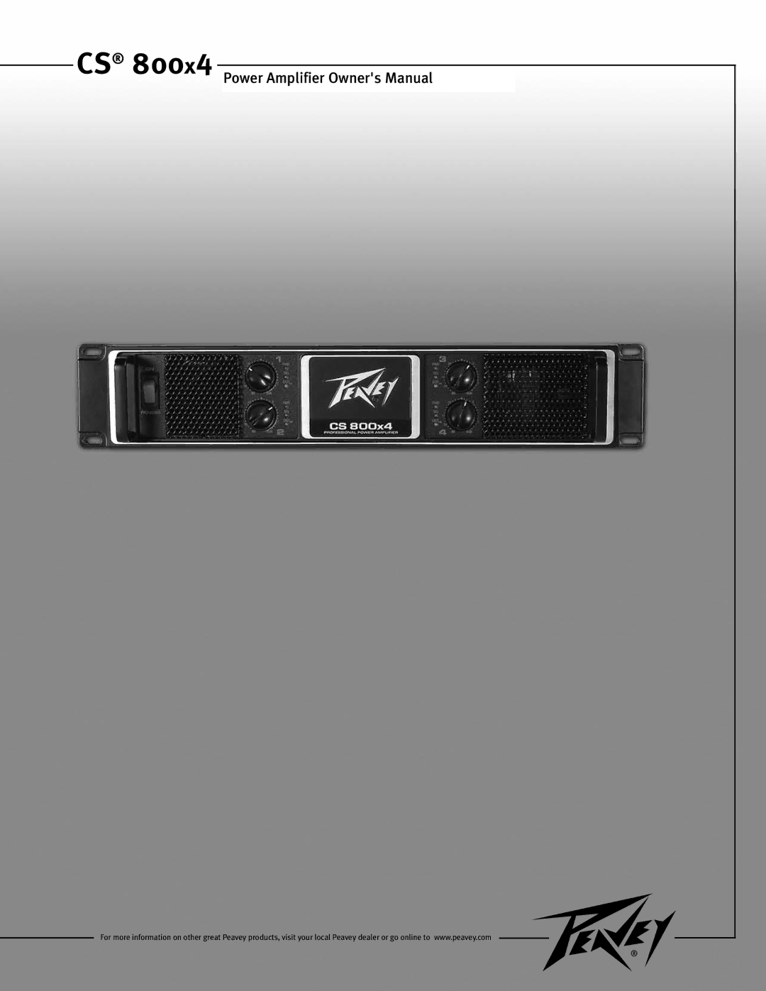 Peavey CS 800x4 owner manual 