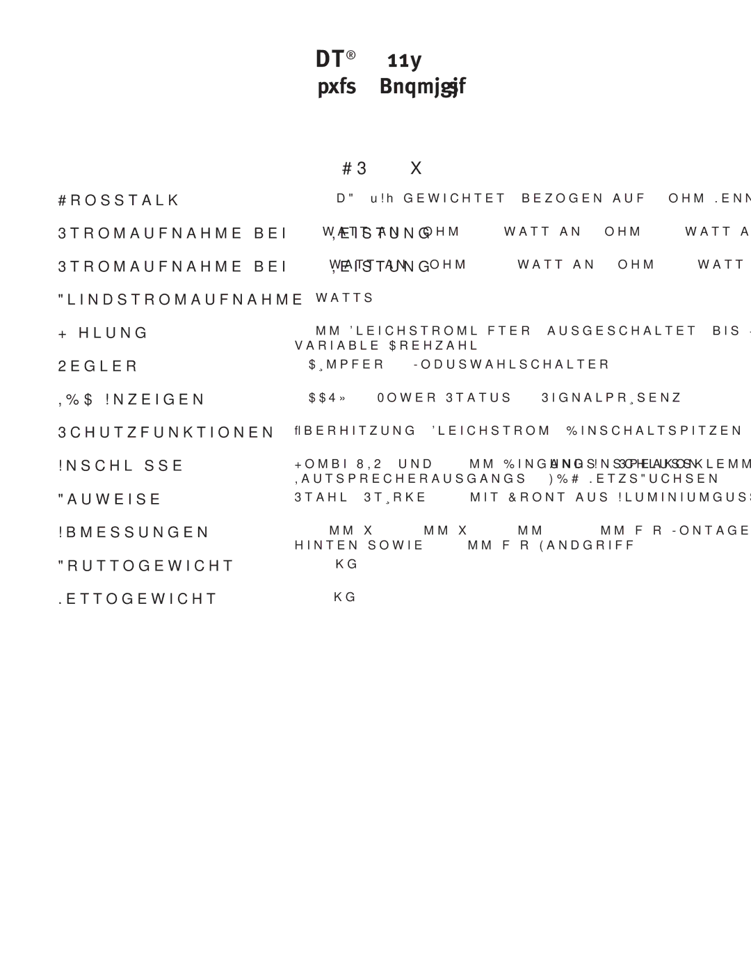 Peavey CS 800x4 owner manual Specifications 