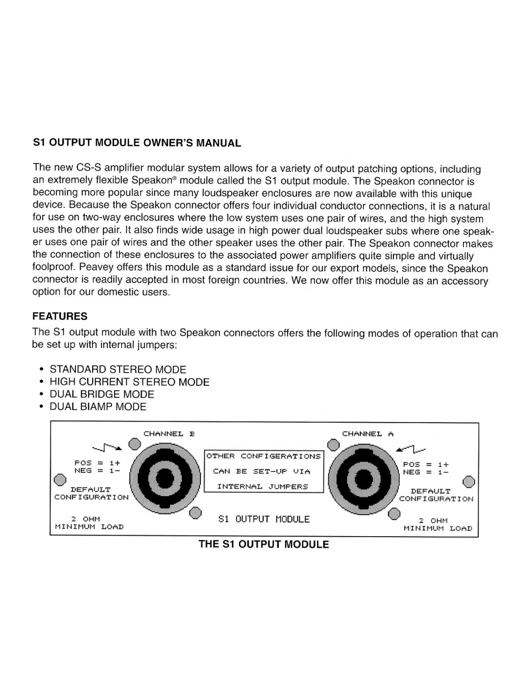 Peavey CS-S manual 