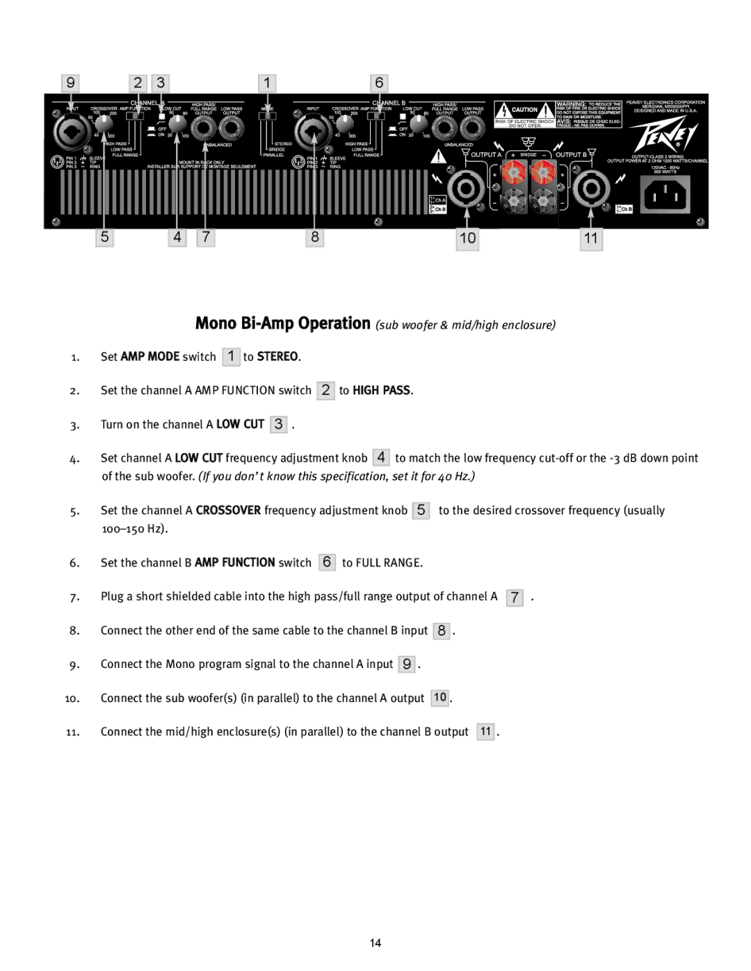 Peavey CS2000H, 12/0280304941 manual To Stereo 