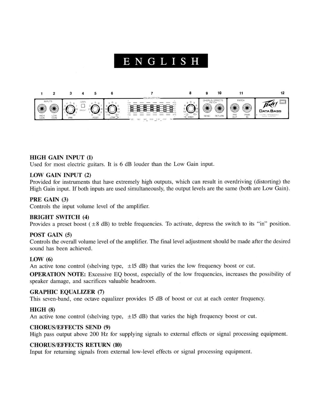 Peavey DataBass manual 