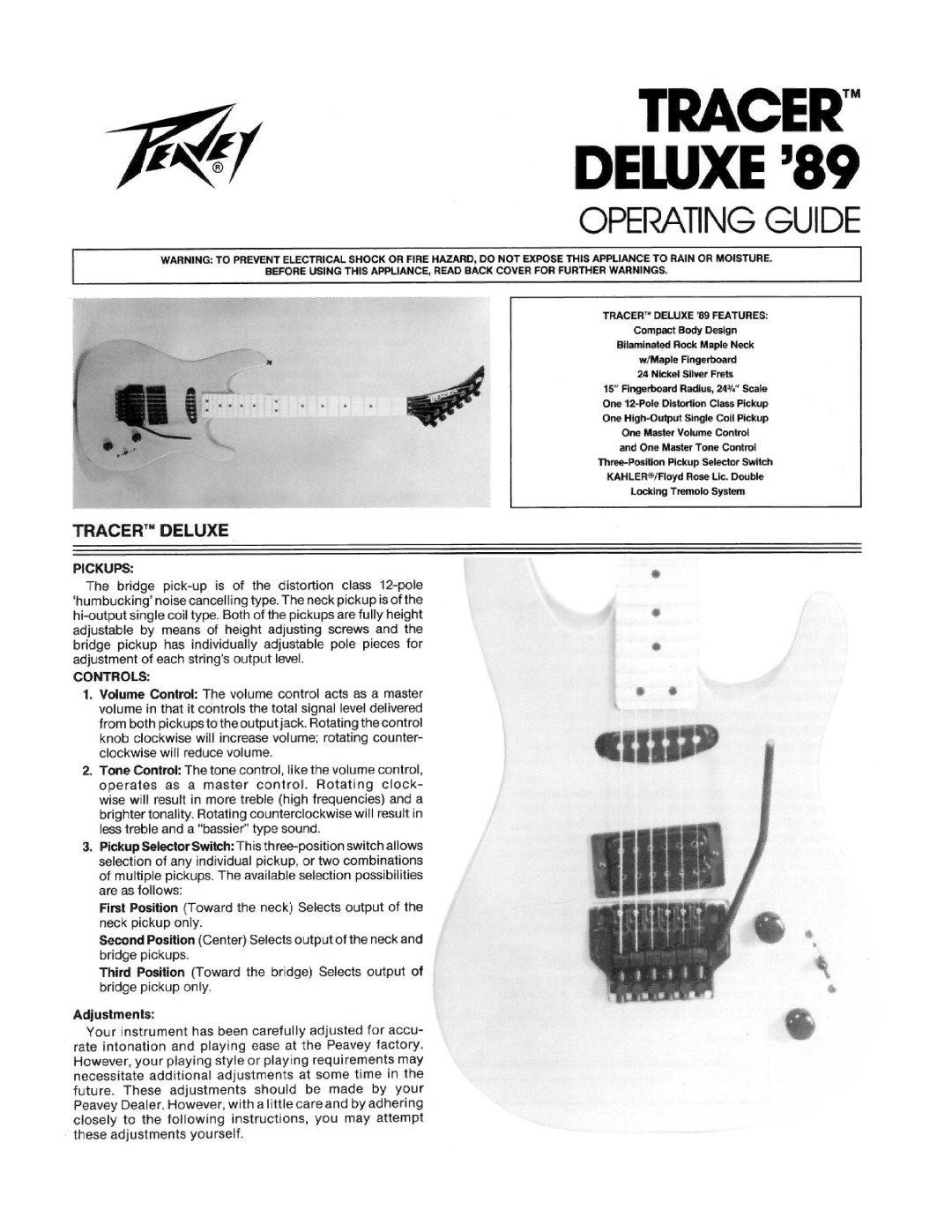 Peavey Deluxe '89 manual 