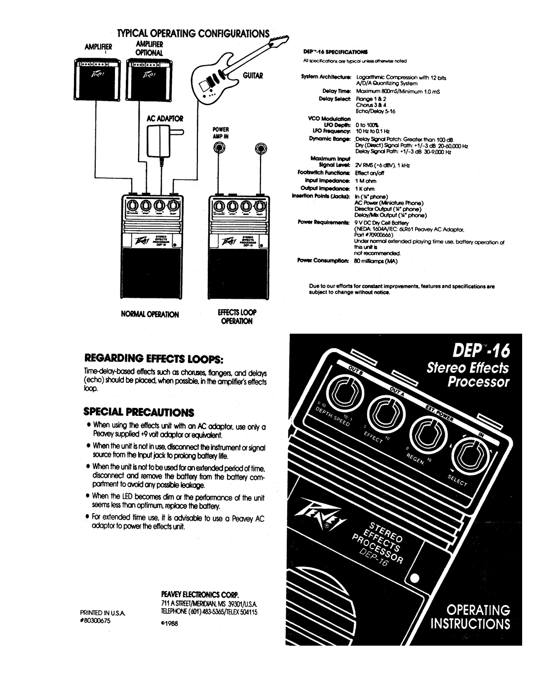 Peavey DEP-16 manual 