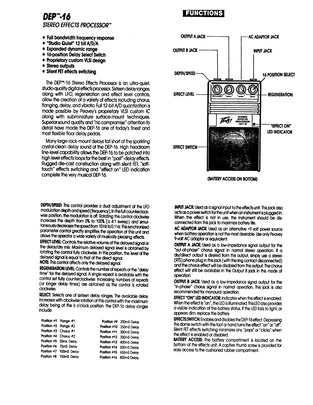 Peavey DEP-16 manual 