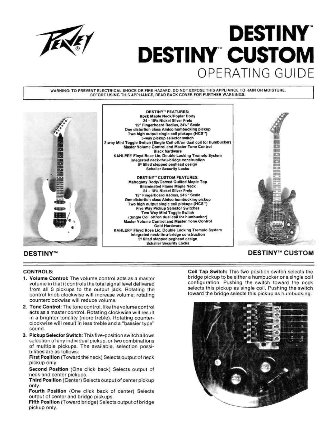 Peavey Destiny Custom manual 