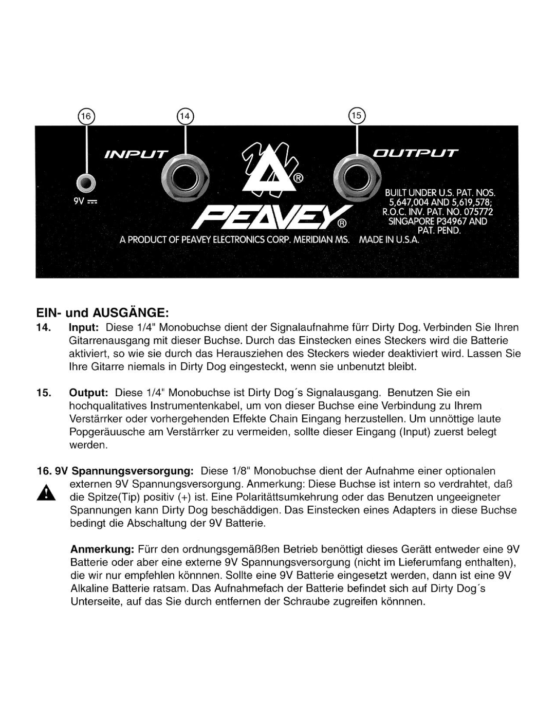 Peavey Dirty Dog manual 