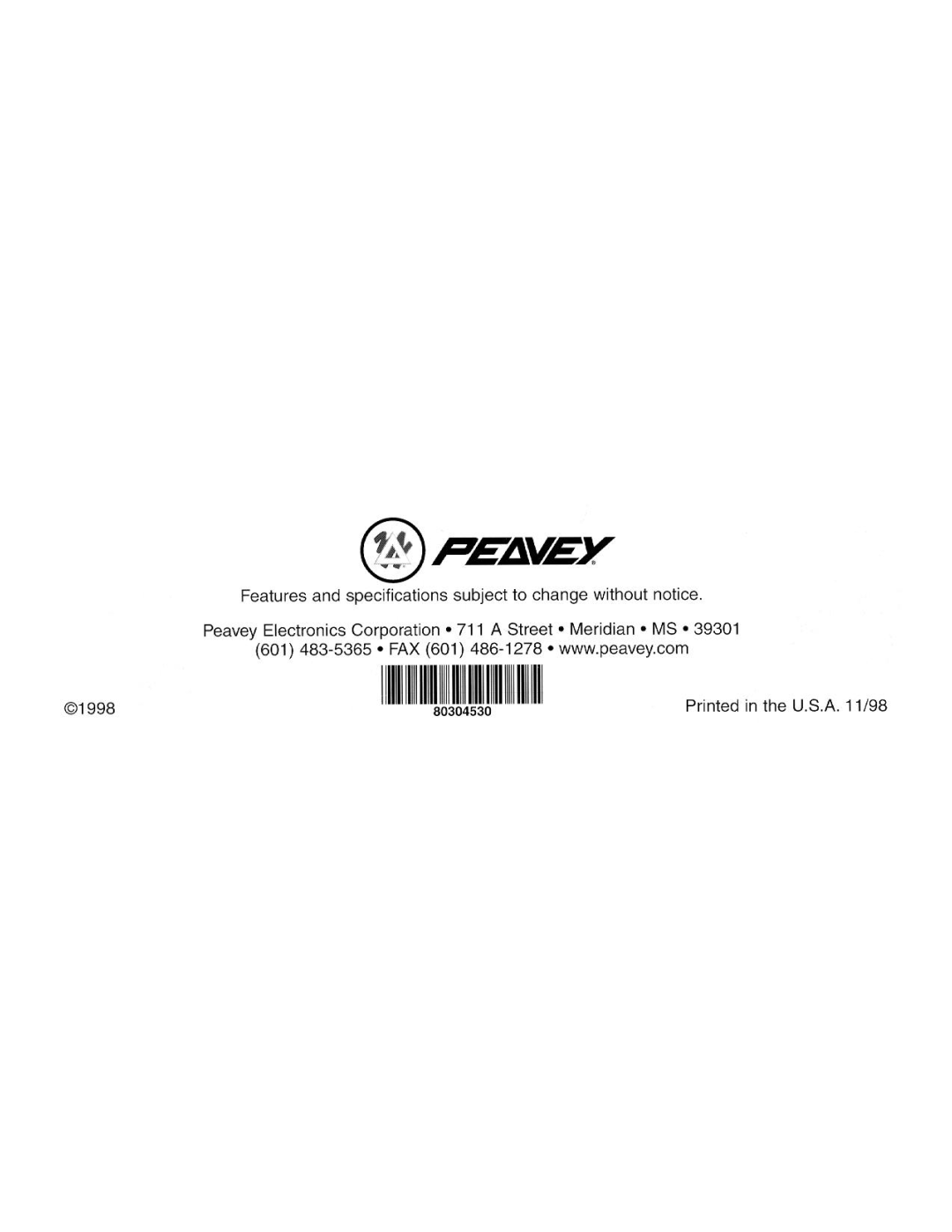 Peavey Dirty Dog manual 