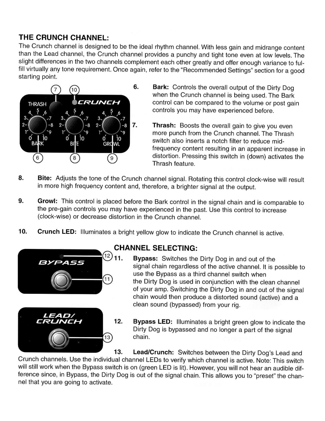 Peavey Dirty Dog manual 