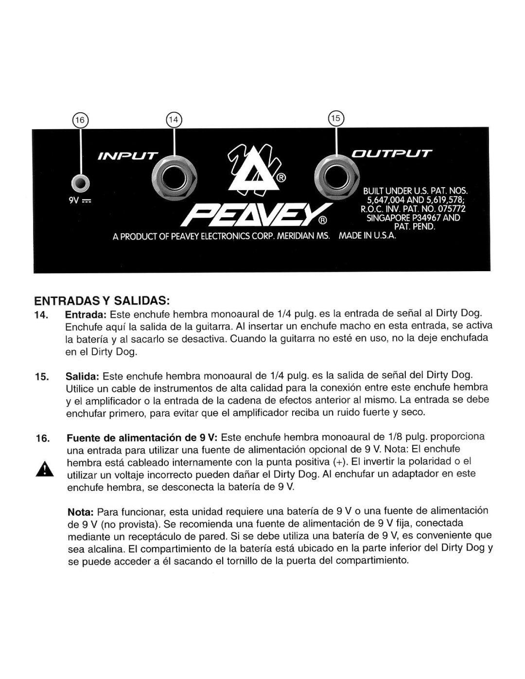 Peavey Dirty Dog manual 