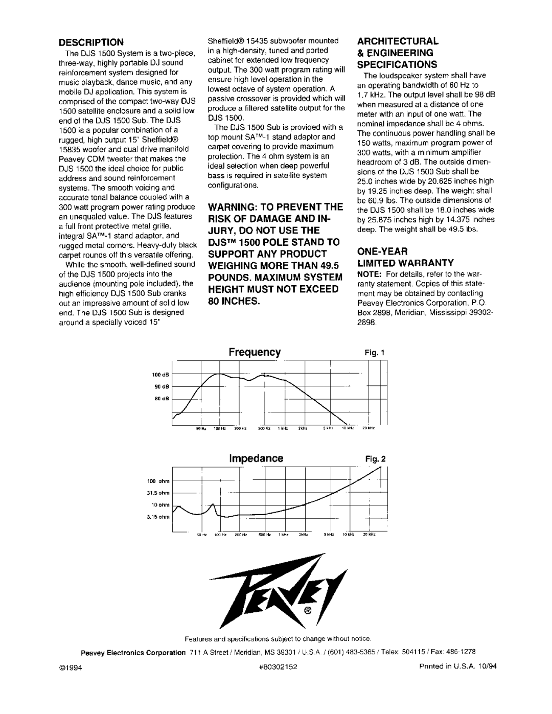 Peavey DJS 1500 manual 